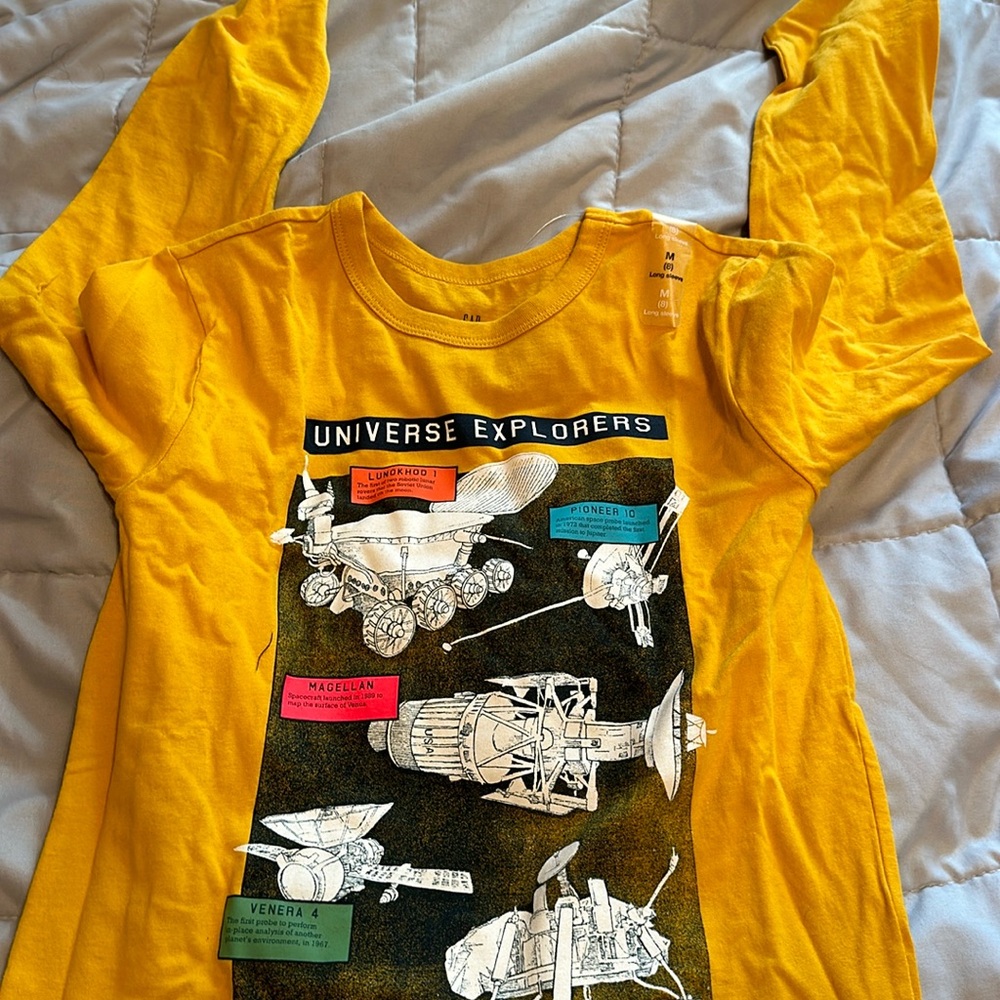 New with long sleeve t shirt. Size 8 M